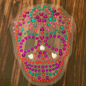 BLING Rhinestone sugar skull sticker Halloween